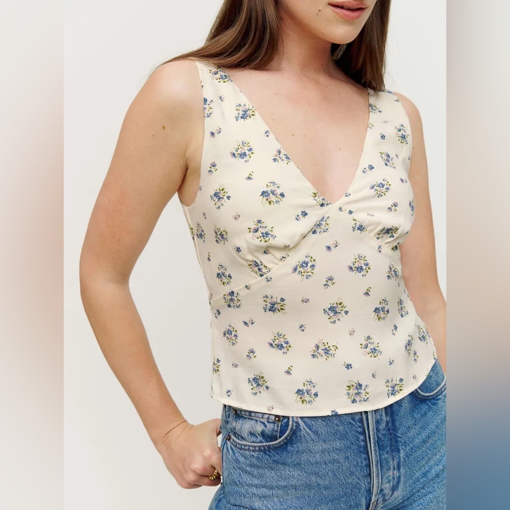 Reformation Vireo Floral Print Top